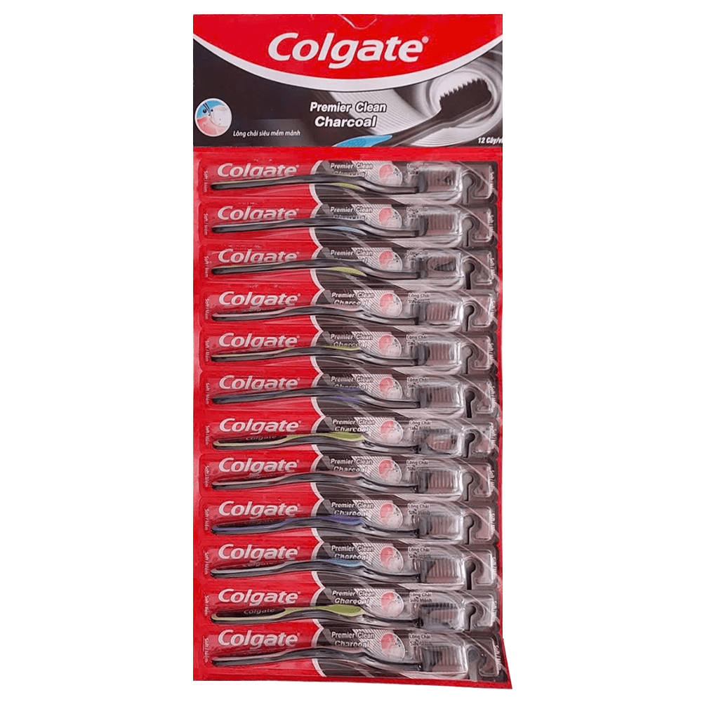 Colgate Toothbrush Premier Clean Charcoal Hanger 12